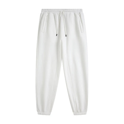 ZODF Unisex 345gsm Fleece Sweatpants Loose Fit Retro Hip Hop Winter Joggers HY0005 - WHITE / XXL / China Mainland