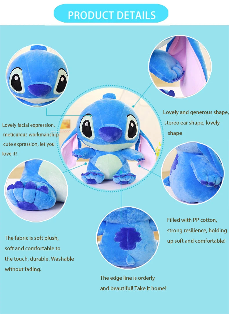 35-65cm Lilo&Stitch Stuffed Plush Doll Edition Stitch Rose Doll Creative Kawaii Room Decoration Pillow Toy Girl Birthday Gift