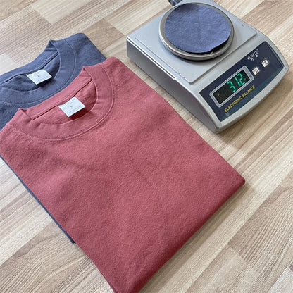 ZODF Fashion Spring Summer Washed Solid T Shirts For Men Loose Unisex 310gsm Cotton Heavy Weight T-Shirt Brand Tops HY0064