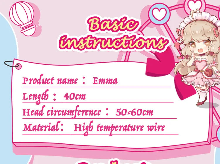 Dokidoki The Promised Neverland Cosplay Emma Wig  The Promised Neverland Emma Wig