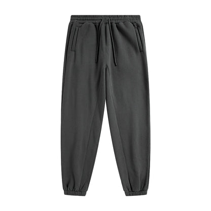 ZODF Unisex 345gsm Fleece Sweatpants Loose Fit Retro Hip Hop Winter Joggers HY0005 - Dark Grey / M / China Mainland