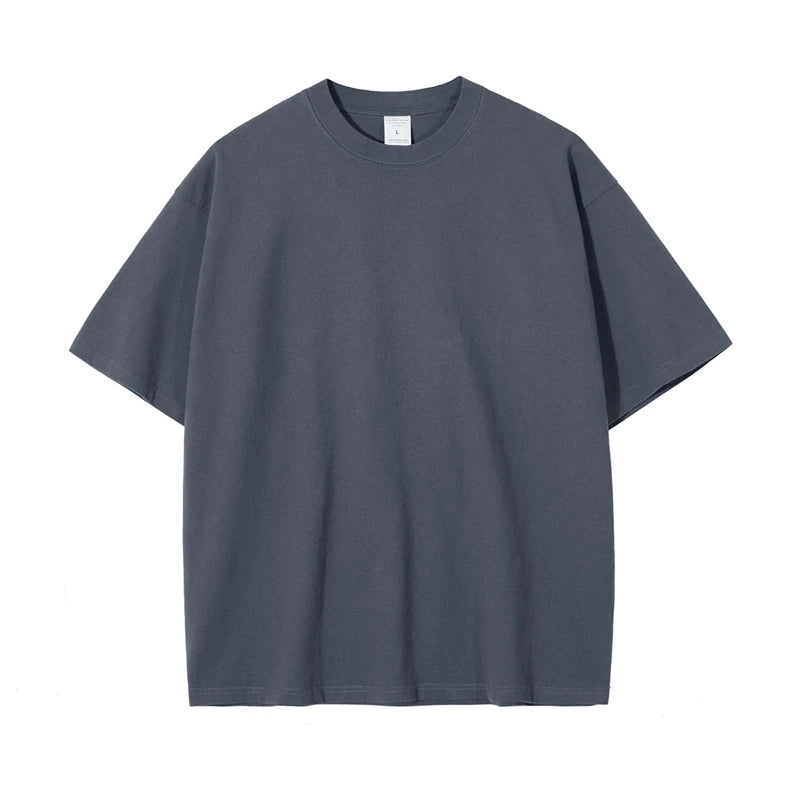 ZODF Fashion Spring Summer Washed Solid T Shirts For Men Loose Unisex 310gsm Cotton Heavy Weight T-Shirt Brand Tops HY0064