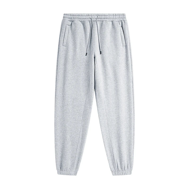 ZODF Unisex 345gsm Fleece Sweatpants Loose Fit Retro Hip Hop Winter Joggers HY0005 - Flower gray / XL / China Mainland
