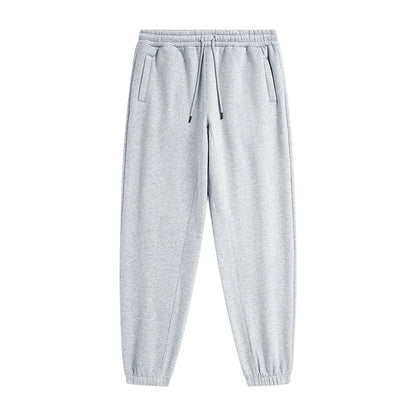 ZODF Unisex 345gsm Fleece Sweatpants Loose Fit Retro Hip Hop Winter Joggers HY0005 - Flower gray / XL / China Mainland