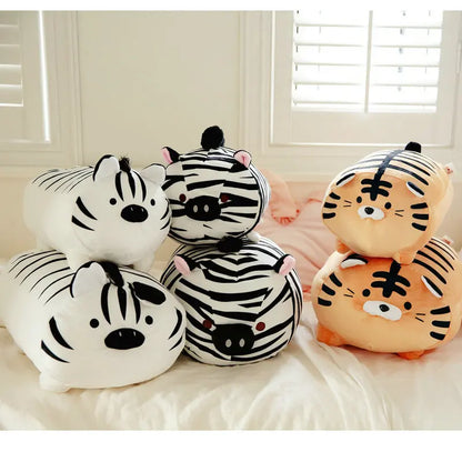 45cm Super Soft Plush Printed Fat Round Tiger Toy Stuffed Tiger pattern Throw pillow Zebra stripes Pig Throw Pillow Bed Cushion