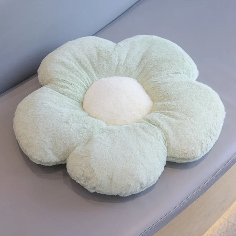 Long Plush Sunflower Pillow Stuffed Flower Shape Floor Mat Baby Game Mat Home Playmat Soft Plant Flower Throw Pillow Cushion