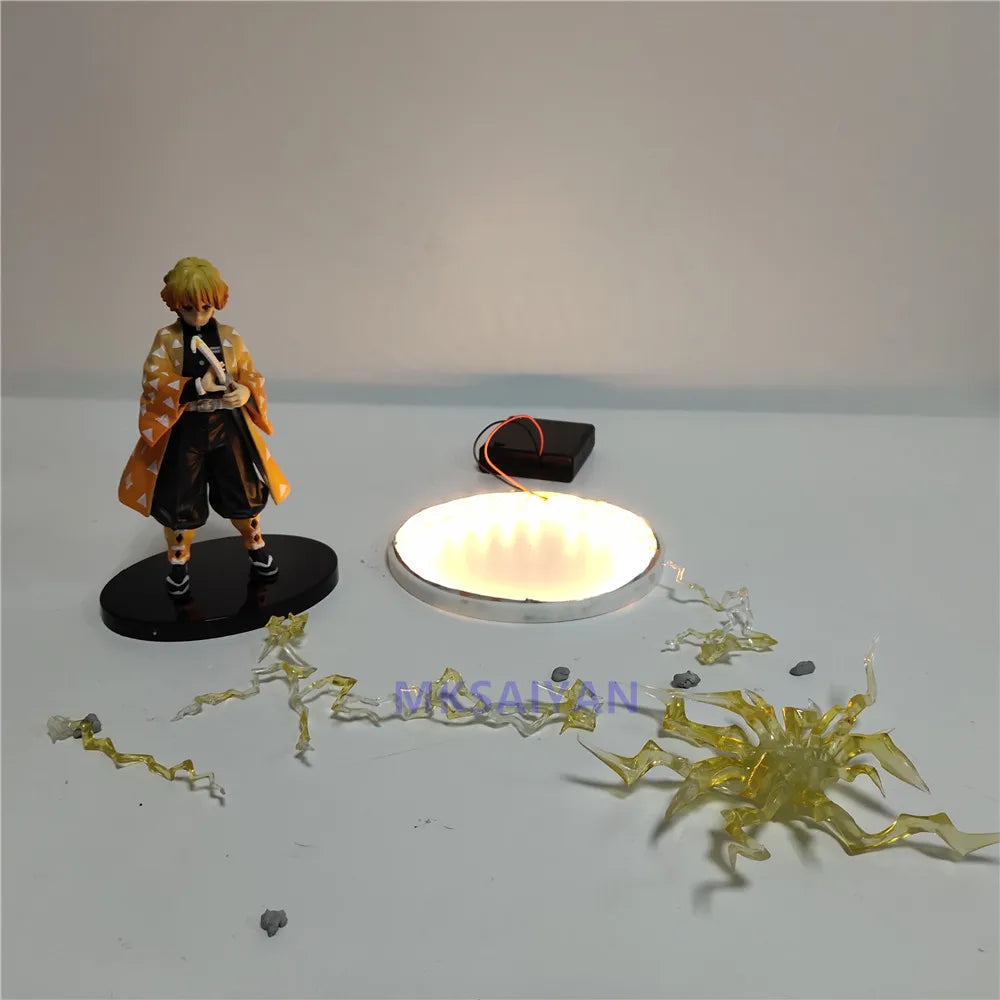 Demon Slayer Action Anime Figures Kimetsu no Yaiba Agatsuma Zenitsu Night Lights Led Set Figurine Model Toys for Children Model