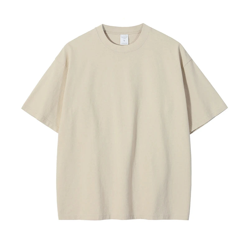 ZODF Fashion Spring Summer Washed Solid T Shirts For Men Loose Unisex 310gsm Cotton Heavy Weight T-Shirt Brand Tops HY0064