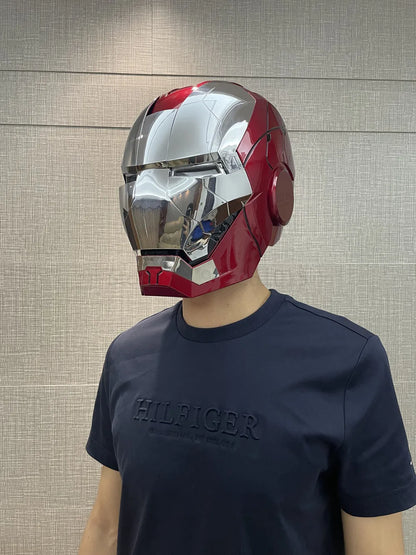 NEW Iron Man Helmet Mk5 Electric Voice Activated Control Wearable Mask 1:1 Automatic Opening Closing Model Figure Adult Toy Gift