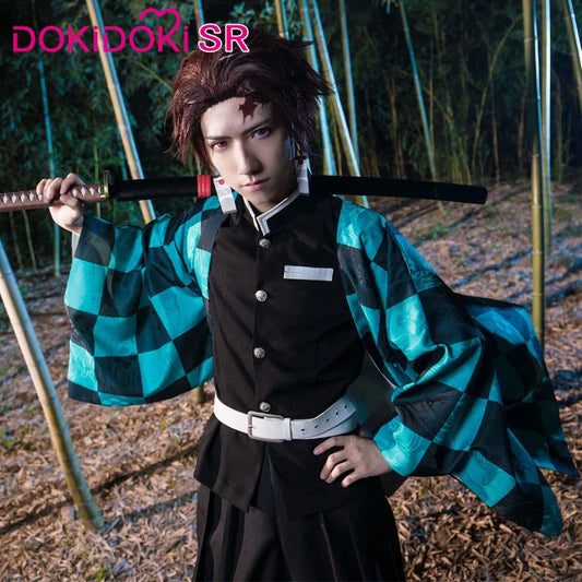 IN STOCK Kamadoo Tanjirouu Cosplay Costume Anime DokiDoki-SR Men Uniform Costume Tanjirouu Haori