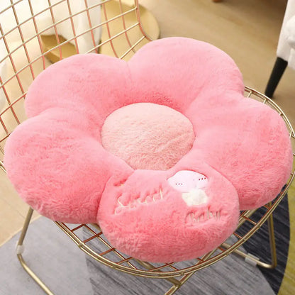 Long Plush Sunflower Pillow Stuffed Flower Shape Floor Mat Baby Game Mat Home Playmat Soft Plant Flower Throw Pillow Cushion