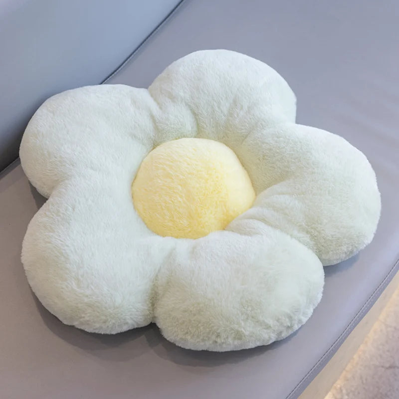Long Plush Sunflower Pillow Stuffed Flower Shape Floor Mat Baby Game Mat Home Playmat Soft Plant Flower Throw Pillow Cushion
