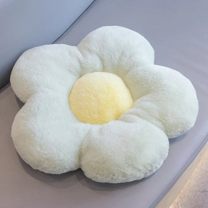Long Plush Sunflower Pillow Stuffed Flower Shape Floor Mat Baby Game Mat Home Playmat Soft Plant Flower Throw Pillow Cushion