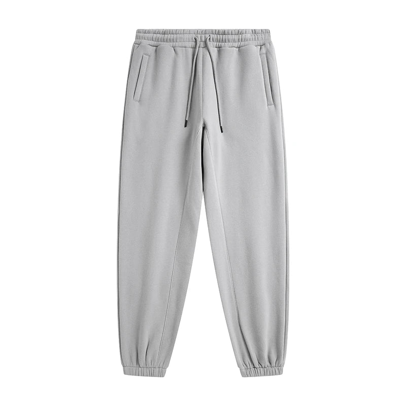 ZODF Unisex 345gsm Fleece Sweatpants Loose Fit Retro Hip Hop Winter Joggers HY0005 - Mid gray / XXL / China Mainland
