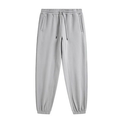 ZODF Unisex 345gsm Fleece Sweatpants Loose Fit Retro Hip Hop Winter Joggers HY0005 - Mid gray / XXL / China Mainland