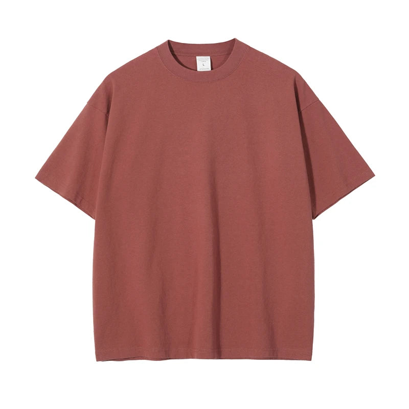 ZODF Fashion Spring Summer Washed Solid T Shirts For Men Loose Unisex 310gsm Cotton Heavy Weight T-Shirt Brand Tops HY0064