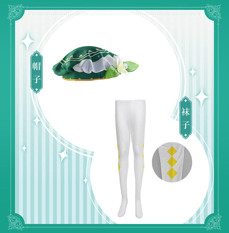 Genshin Impact Venti Cosplay Costume Set Adult Cotton Polyester