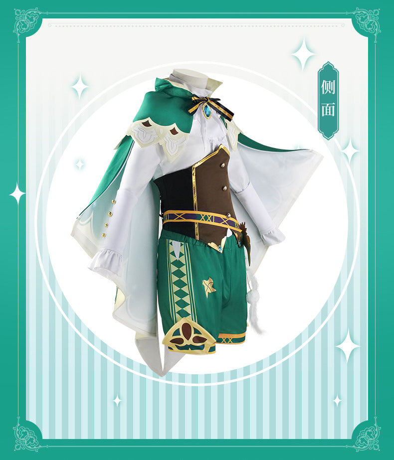 Genshin Impact Venti Cosplay Costume Set Adult Cotton Polyester