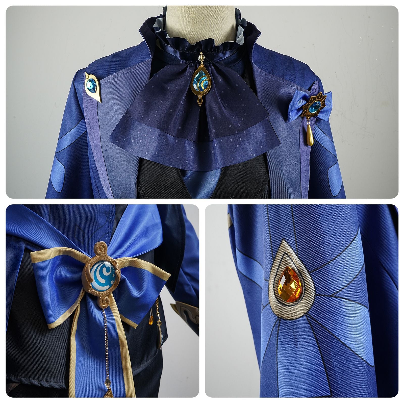 Genshin Impact Furina De Fontaine Cosplay Costume Set Cotton Polyester