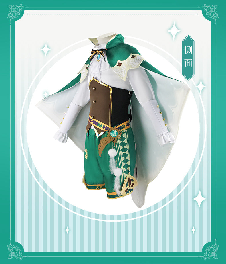 Genshin Impact Venti Cosplay Costume Set Adult Cotton Polyester