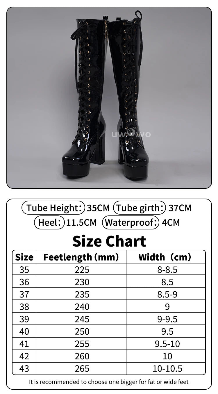 UWOWO Cosplay Shoes Universal Shoes Boots Black Blue White Rose High Tube Boots