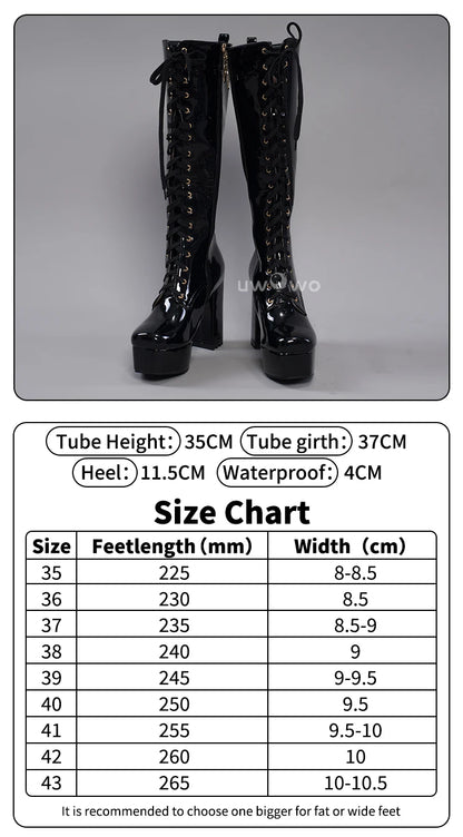 UWOWO Cosplay Shoes Universal Shoes Boots Black Blue White Rose High Tube Boots