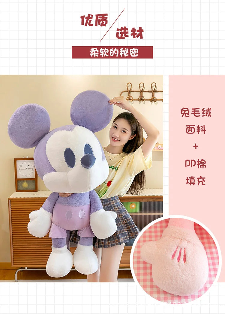 65/85/110cm Super Big Size Mickey Minnie Mouse Kawaii Anime Plush Stuffed Doll Disney Cartoon Plush Pillow Children Holiday Gift