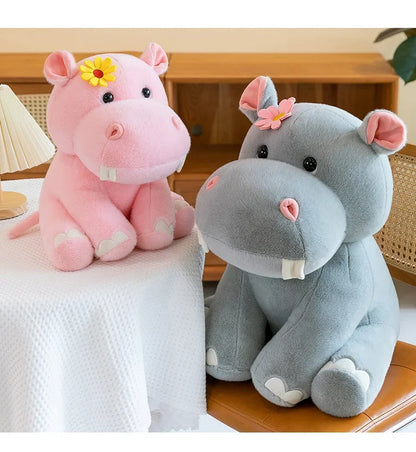New 55cm Large Size Hippo Plush Toy Fluffty Kawaii Plushie Doll Simulation Hippo Doll Anime Cute Stuffed Animals Soft Plush Gift