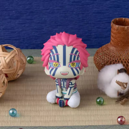 Demon Slayer Kimetsu No Yaiba Q Version Cute Upper Rank Three Akaza Head Movable Pvc Model Desktop Ornament Collection Fan Toy