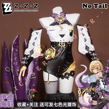 Zenless Zone Zero Yidhari Cosplay Costume Wig Uniform Hat Outfit Spook Shack Halloween Party for Women Girl Carnival Prop iCoser