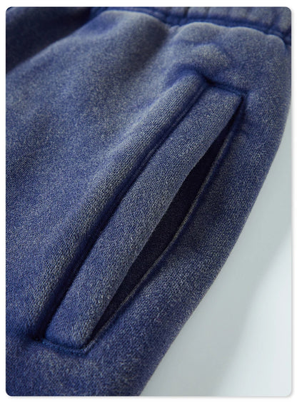 ZODF Winter Men Washed Thick Fleece 400gsm Loose Fit Joggers Sweatpants Streetwear HY0668