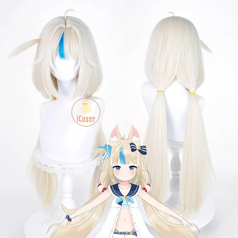 VTuber Sameko Saba Cosplay Costume Wig Dress Outfit Ears Headwear Uniform Festival Halloween Party for Women Girls Carnival Prop