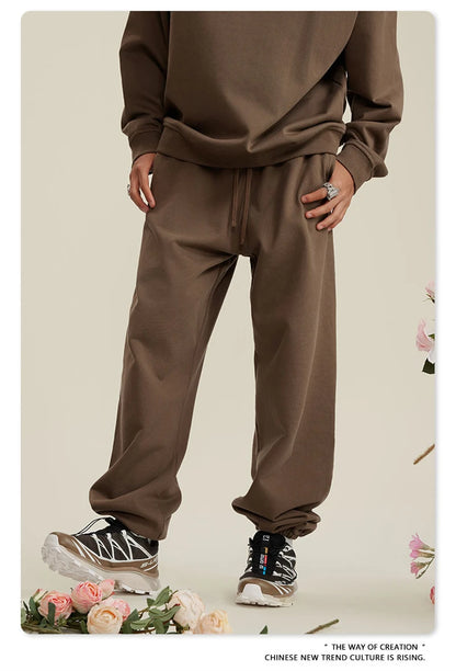 ZODF New Men Heavy Weight 440gsm Solid Sweatpants Unisex Loose Basic Casual Comfortable Sport Pants Joggers Streetwears HY0628