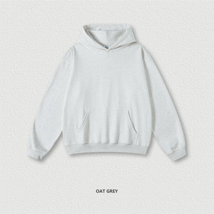 ZODF New Winter 440gsm Terry Hooded Hoodies For Men Retro Unisex Couple Loose Oversized Solid Pullovers Streetwears HY0664