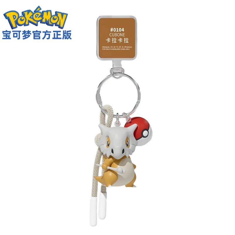 Genuine Pokemon Scorbunny Keychain Grookey Riolu Sobble Wobbuffet Cubone Anime Action Figure Toy Keyring Fragrance Pendant Gift
