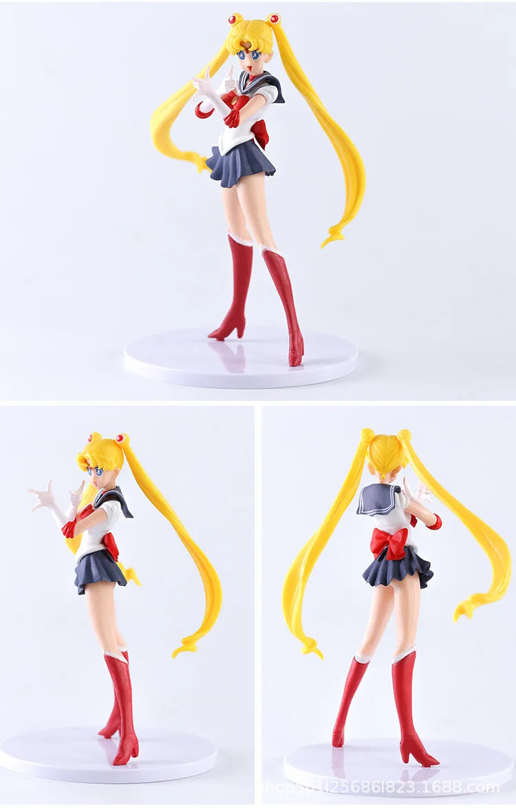 5pcs-Set Sailor Moon Anime Figure Mizuno Ami Tsukino Usagi Hino Rei Aino Minako Action Figure Model Kawaii Doll toys Gift