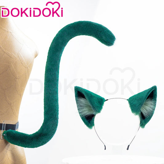 IN STOCK Maomao Tail Ears Cosplay Props Anime The Apothecary Diaries Cosplay DokiDoki Women Cute Green Cat Tail Maomao Cosplay