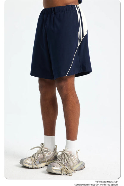 ZODF Fashion Men Summer 250gsm Patchwork Shorts Unisex High Street Loose Fit Quick Dry Sport Shorts Brand Streetwears HY1049