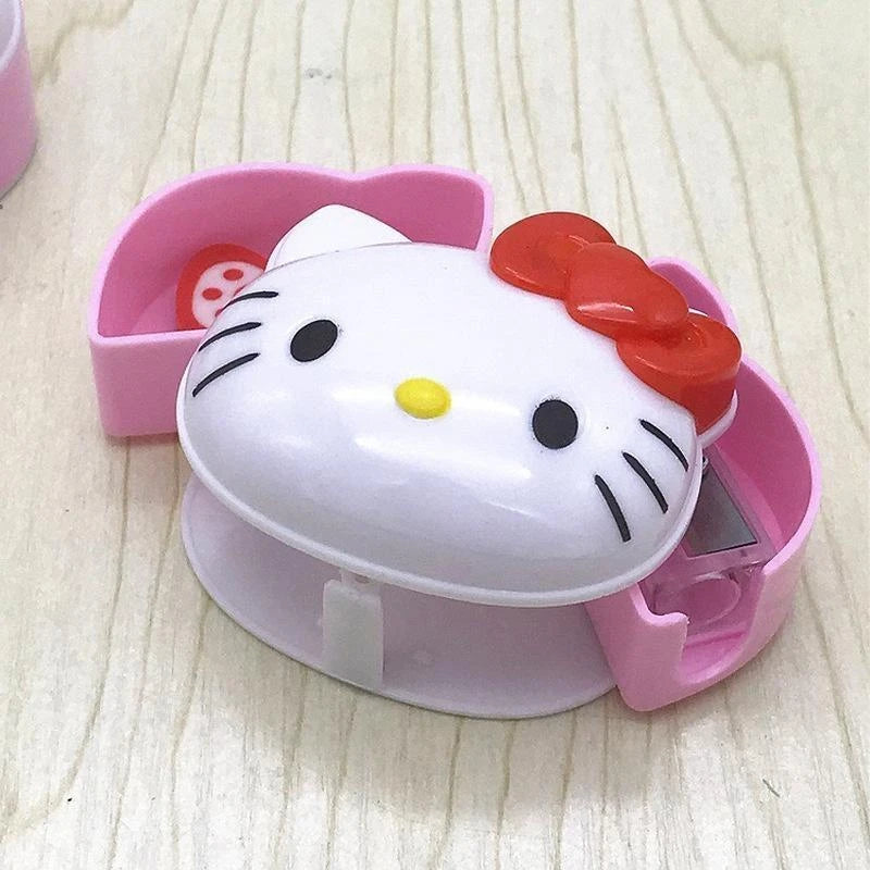 24pcs Sanrio Cartoon Creative Kt Pencil Sharpener+rubber Two-in-one Student Stationery Set Children's Dual-use Prizes Wholesale