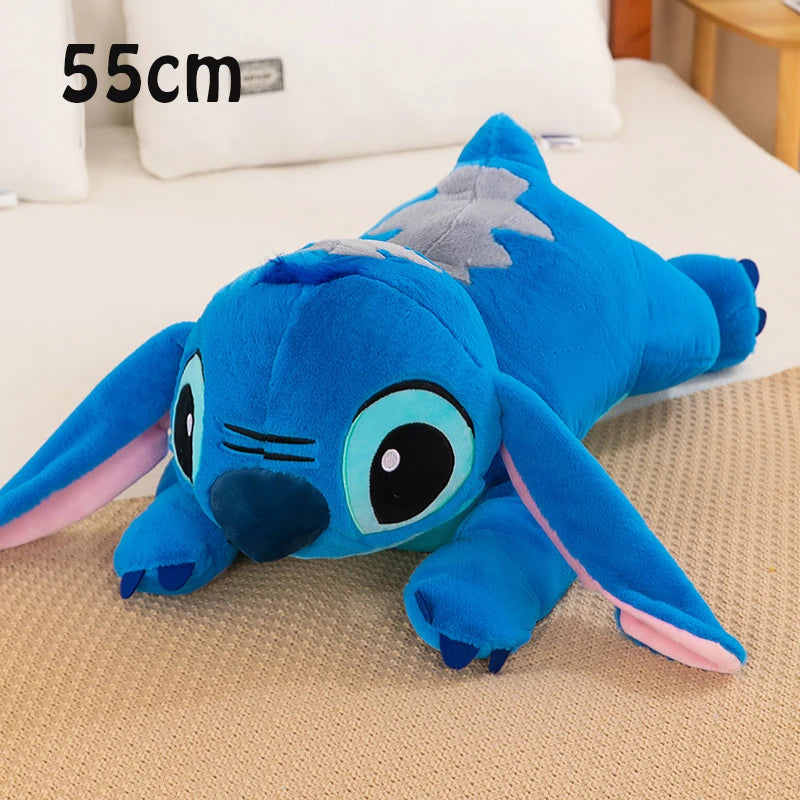 Disney Lilo and Stitch Plush Toys Prone Cute 55/80cm Anime Stich Doll Stuffed Plushie Angel Pillow Soft Gift for Children Kawaii