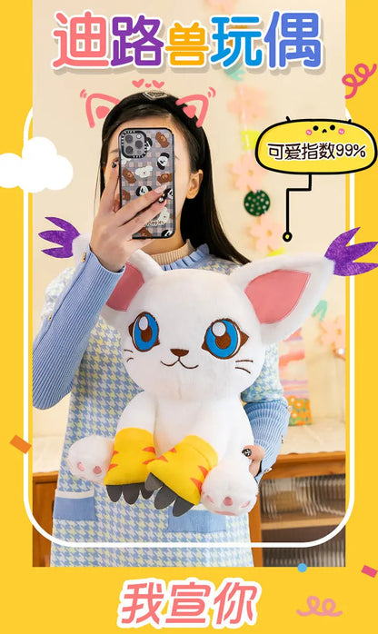 40-80CM Large Big Size Gatomon Plushies Tailmon Peluche Cartoon Anime Plush Comfortable Soft Doll Children's Ornament Toy Gifts