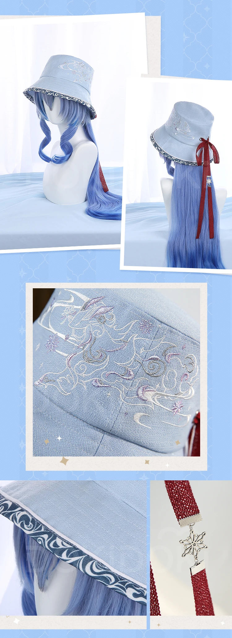 Scaramouche/Hutao/Ganyu Doujin Hat Game Genshin Impact DokiDoki-SR Cosplay Wanderer Hu Tao Ganyu Cute Bucket Hat Genshin Impact