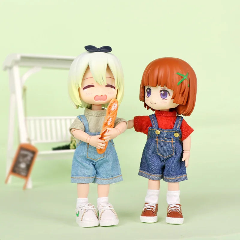 Ob11 Doll Clothes Fashion Tops Jeans Sweatshirt Cool Sleeveless High Neck Sweater Suspenders Shorts For 1/12 Bjd Dolls Accessory