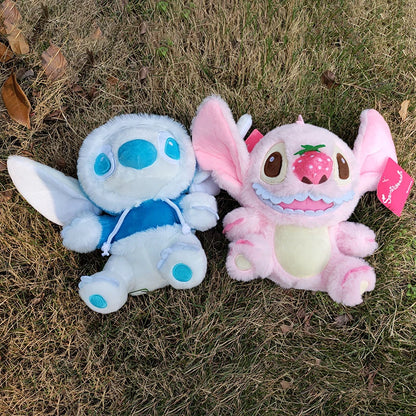 Disney 20cm Lilo and Stitch Plush Toys Kawaii Strawberry Winter Pearls Cosplay Anime Plushie Stich Dolls Soft Stuffed Gift Child