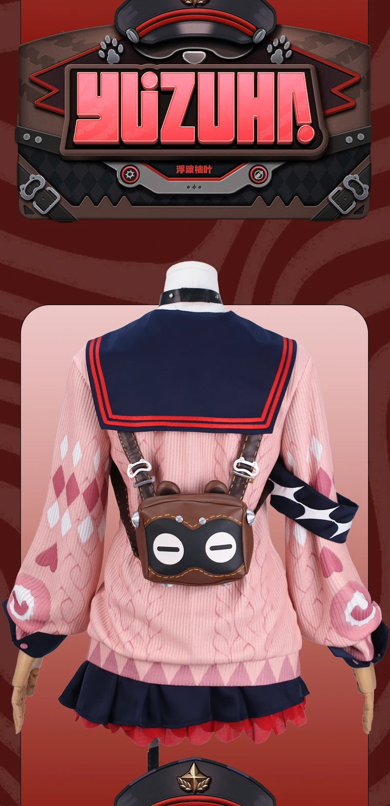 Zenless Zone Zero Ukinami Yuzuha Cosplay Costume Wig Skirt Uniform Earrings Headwear Spook Shack Halloween Party for Women Girls