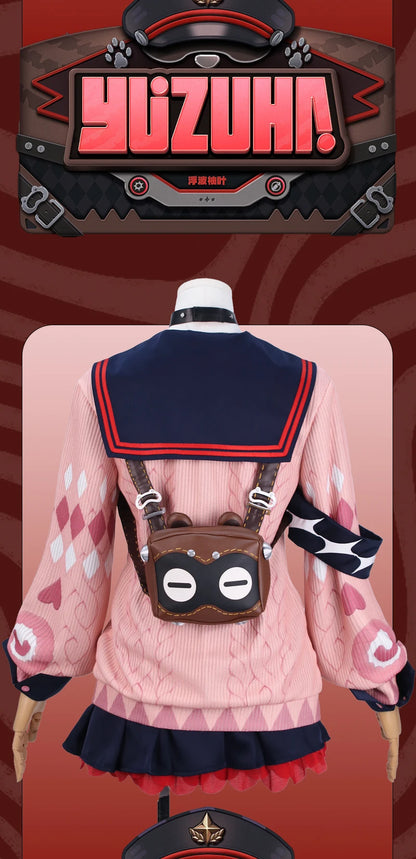 Zenless Zone Zero Ukinami Yuzuha Cosplay Costume Wig Skirt Uniform Earrings Headwear Spook Shack Halloween Party for Women Girls