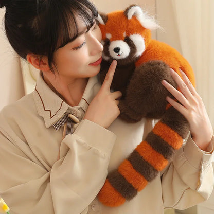 Long Tail Cute Raccoon Soft Toy Huggable Baby Red Panda Plush Doll Sleeping Raccoon Plushie Birthday Gift For Girlfriend Kids