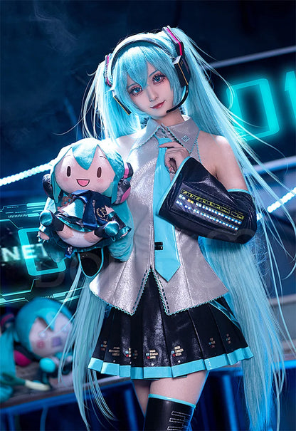 IN STOCK MIKUU Cosplay Costume Game Cosplay DokiDoki-R【S-2XL】Mikku Cosplay Women Cute Costume MIKUU LED Costume Plus Size