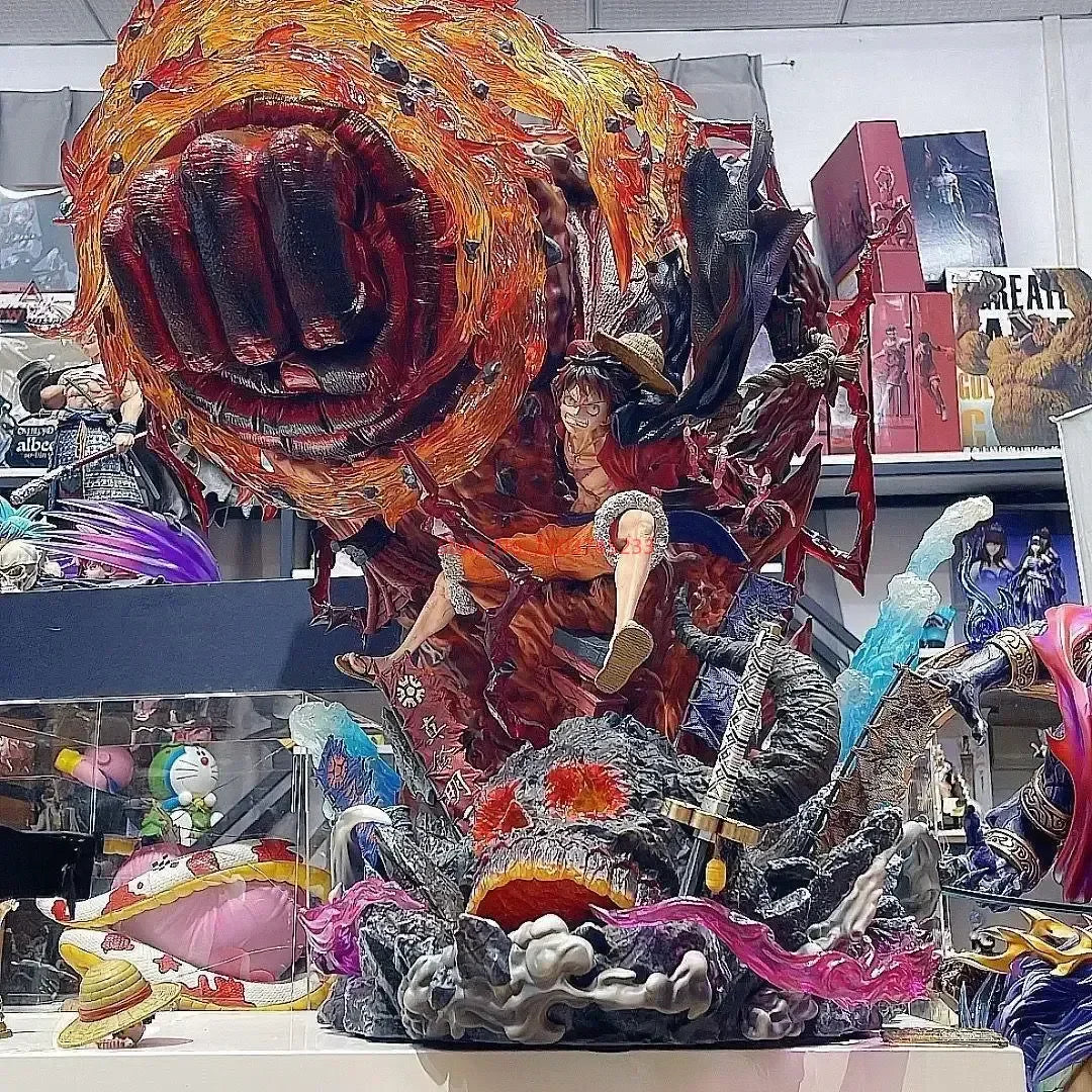 2025 One Piece Gk Anime Figure Luffy With Led Toys Gear 3 Figurine Red Roc Pvc Statue Collectible Model Decoration Birthday Gift