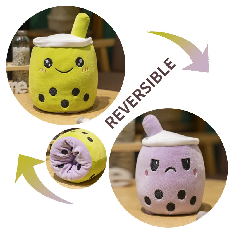 Various Play Doll Boba Plushies Mini Dolls in a Boba Cup Can Flip Boba Tea Toy Many Size Boba Tea Cushions for For Kids Girl
